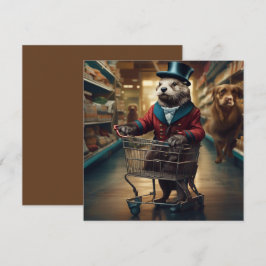 Rolig digital utter vid mataffären med spöken GC Julkort