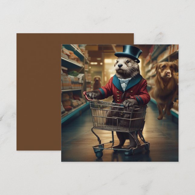 Rolig digital utter vid snabbköpet med spöken GC Julkort (Fram/baksida)