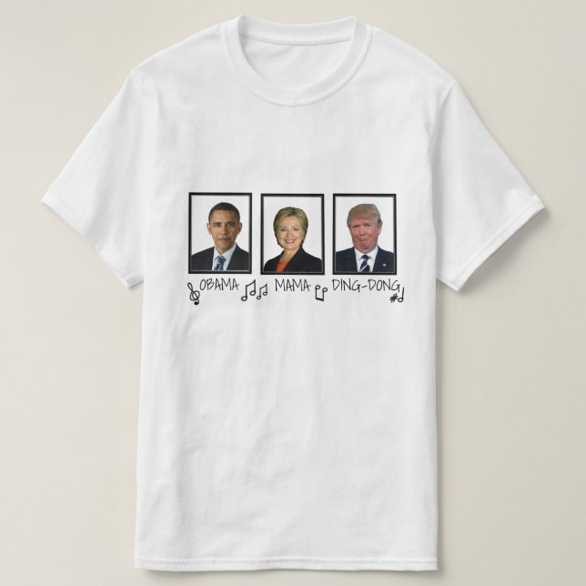 Rolig Ding-Dong för Anti-Trumf "Obama mammor" Tee (Design framsida)