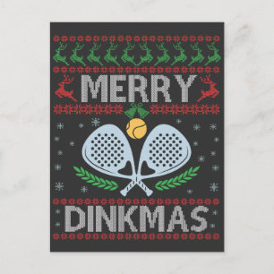 Rolig Dinkmas Fula Jultröja Pickleball   Vykort