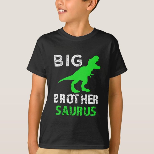 Rolig Dino för storebrorSaurus Rex skjorta T-tröja T Shirt (Framsida)