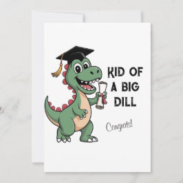 Rolig dinosaur-examenspresentkort – Kid of a Big D Tack Kort