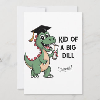 Rolig dinosaur-examenspresentkort – Kid of a Big D Tack Kort