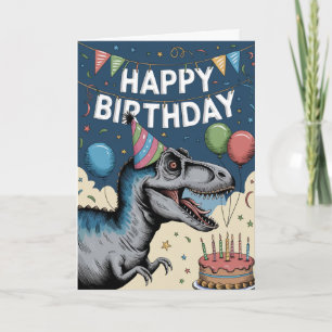 Rolig dinosaur-födelsedag kort