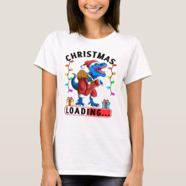 Rolig dinosaur jul T Rex present firande Shirt