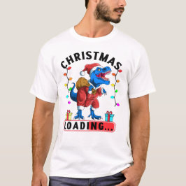 Rolig dinosaur jul T Rex present julfirande Shirt