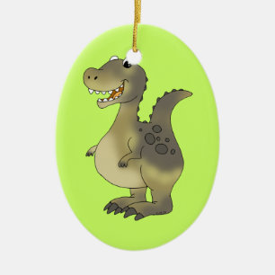 Rolig dinosaur julgransprydnad keramik