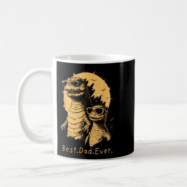 Rolig Dinosaur Papa Någonsin Kaffemugg (Vänster)