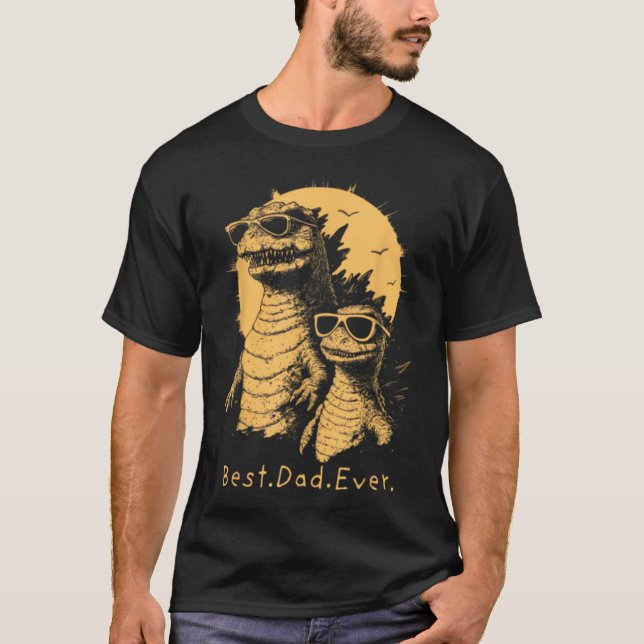 Rolig Dinosaur Papa Någonsin T Shirt (Framsida)