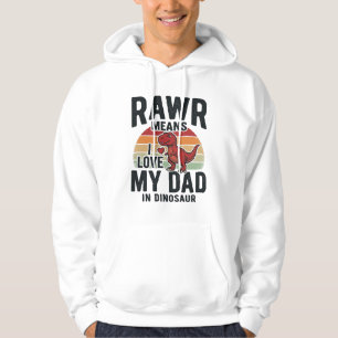 Rolig Dinosaur Papa RAWR Vintage T-Shift Design_1 Hoodie