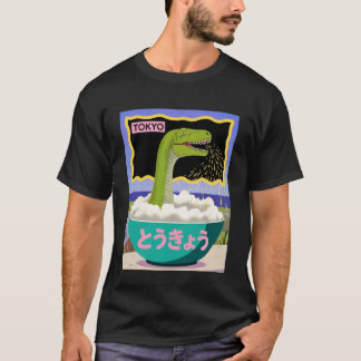 Rolig dinosaur risbowl Tokyo Japan Popkonst Humor T Shirt