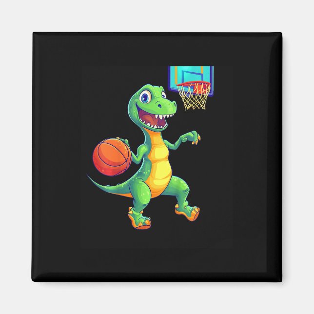 Rolig dinosaur skiss spelare design för barn magnet (Framsidan)