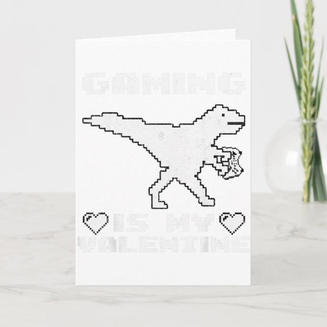 Rolig dinosaur som spelar TV-spel för Vale Kort (Framsida)
