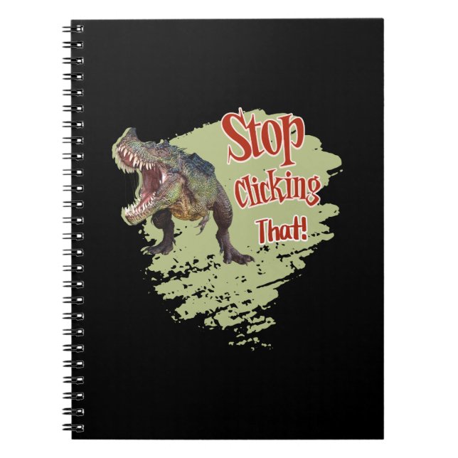 Rolig Dinosaur Stopp Klicka Anteckningsbok (Framsidan)