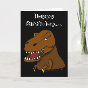 Rolig Dinosaurfödelsedagtecknad Tyrranosaurus Rex Kort