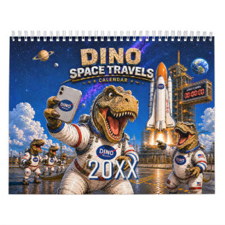Rolig Dinosaurie Astronaut Väggkalender Kalender
