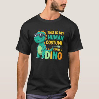 Rolig Dinosaurie - Det Här Är Min Människo Kostym  T Shirt