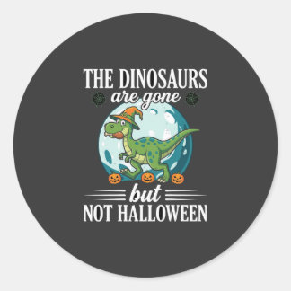 Rolig Dinosaurie Halloween Häxa Grafik Runt Klistermärke