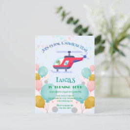 Rolig dinosaurie Helikopter Födelsedagsfest DIY Na Vykort