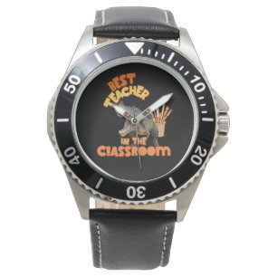 Rolig Dinosaurie Konstlärare Kreativt Klassrum Armbandsur