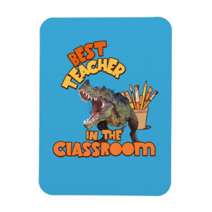 Rolig Dinosaurie Konstlärare Kreativt Klassrum Magnet