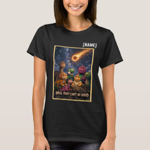Rolig Dinosaurie Meteor Förintelse T Shirt