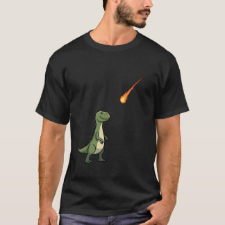 Rolig Dinosaurie Meteor Minimalistisk Forntida Hum T Shirt