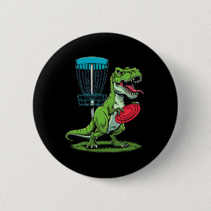 Rolig Dinosaurie T-rex Disc Golf Spelare Sket Golf Knapp