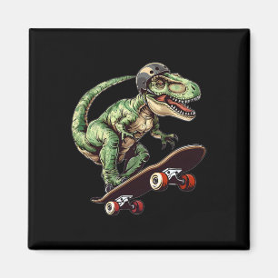 Rolig dinosaurie T Rex på skateboard skateboardåkn Magnet