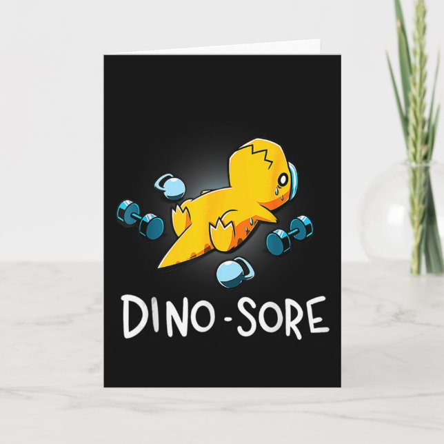 Rolig Dinosaurie Träningsgym Fitness Lyftning  Kort (Framsida)