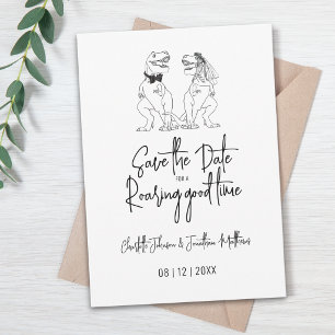 Rolig dinosauriebröllop - Spara datum Datumet