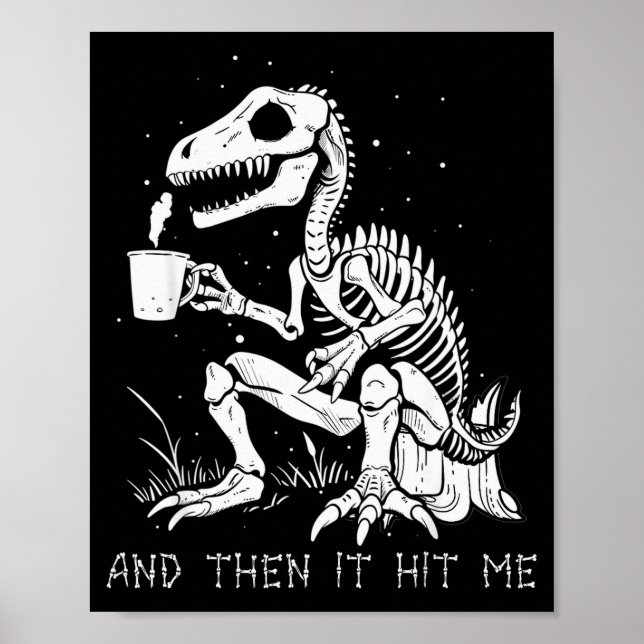 Rolig dinosaurieskelettdräkt Goth män kvinnor Hal Poster (Framsidan)