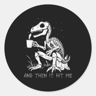 Rolig dinosaurieskelettkostym Goth män kvinnor Hal Runt Klistermärke