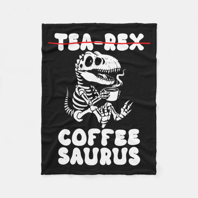 Rolig dinosaurieskelettkostym Goth Tea-Rex Fleecefilt (Framsidan)
