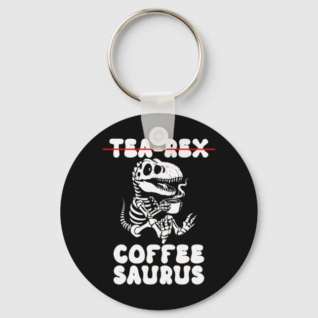 Rolig dinosaurieskelettkostym Goth Tea-Rex Nyckelring (Framsida)