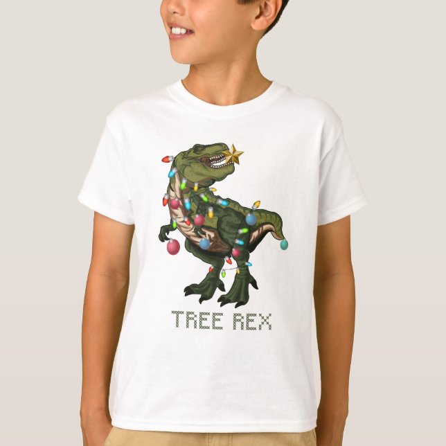 Rolig Dinosaurjulskjorta T Shirt (Framsida)