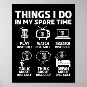 Rolig Disc Golf Frolfing Skämt Med Disc Golf Träd Poster