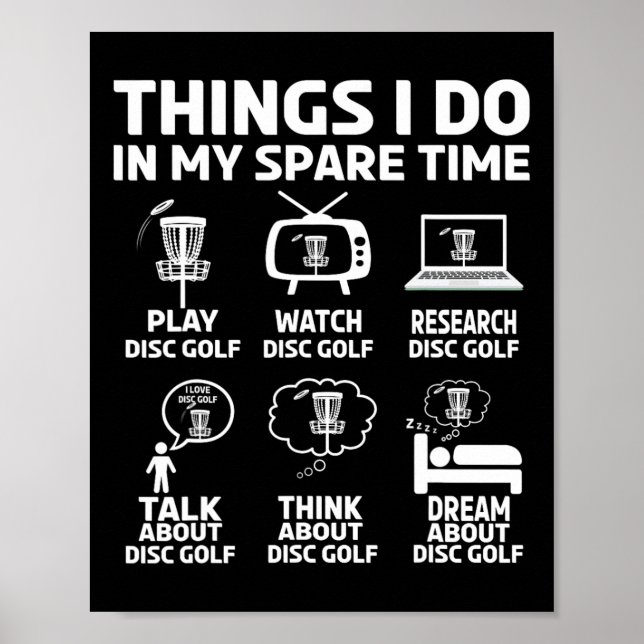 Rolig Disc Golf Frolfing Skämt Med Disc Golf Träd Poster (Framsidan)