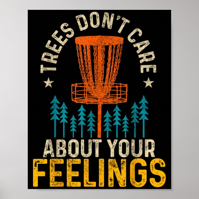 Rolig Disc Golf Kläder Co. Disc Golf Träd Bryr Sig Poster (Framsidan)