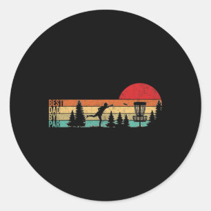 Rolig Disc Golf Pappa Bästa Pappa Genom Par Vintag Runt Klistermärke