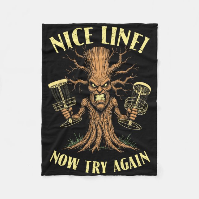 Rolig Disc Golf Sket Guardian Tree Trevlig Linje F Fleecefilt (Framsidan)