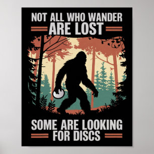 Rolig Discgolf Bigfoot Män Kvinnor Discgolfspelare Poster
