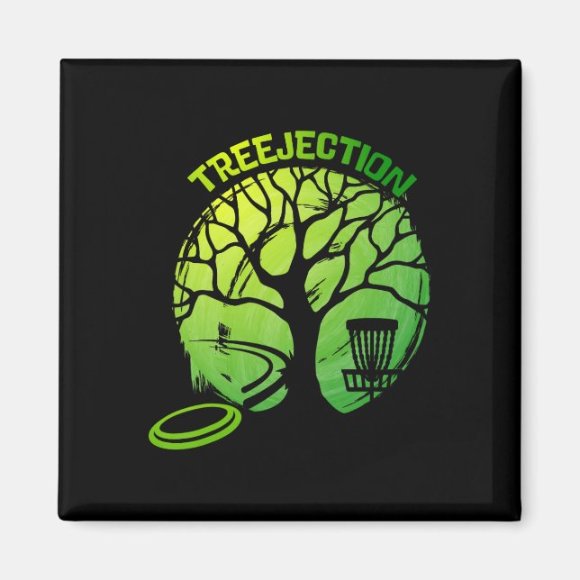 Rolig Discgolf Grafisk Träd  Magnet (Framsidan)