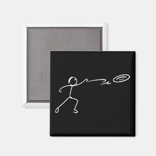 Rolig Discgolf Konst Stickman Discgolfälskare Magnet