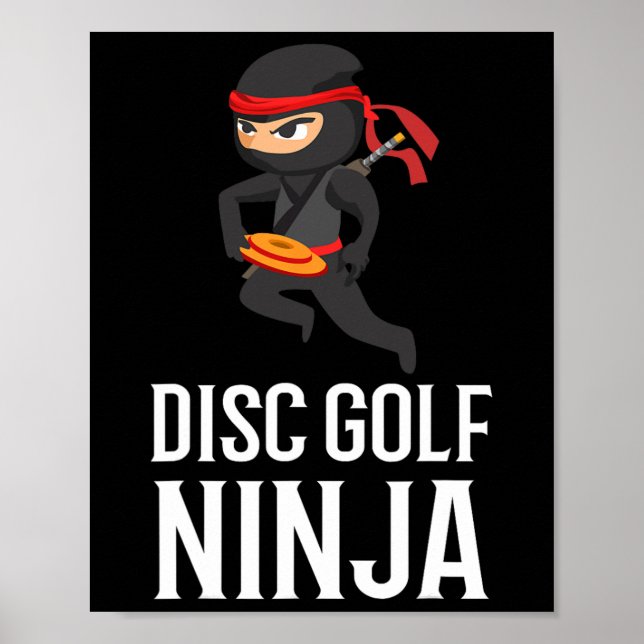 Rolig Discgolf Ninja Present Golfare Discspelare M Poster (Framsidan)