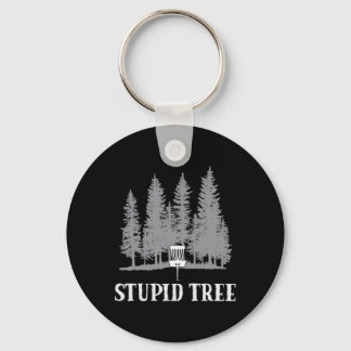 Rolig Discgolf Spelare Humor Dum Träd Nyckelring