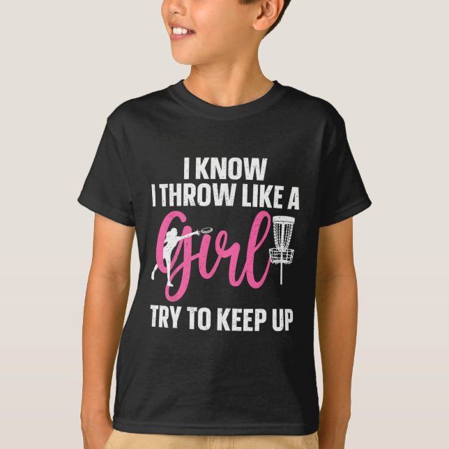 Rolig Discgolfdesign För Tjej Kvinnor Discgolfälsk T Shirt (Framsida)