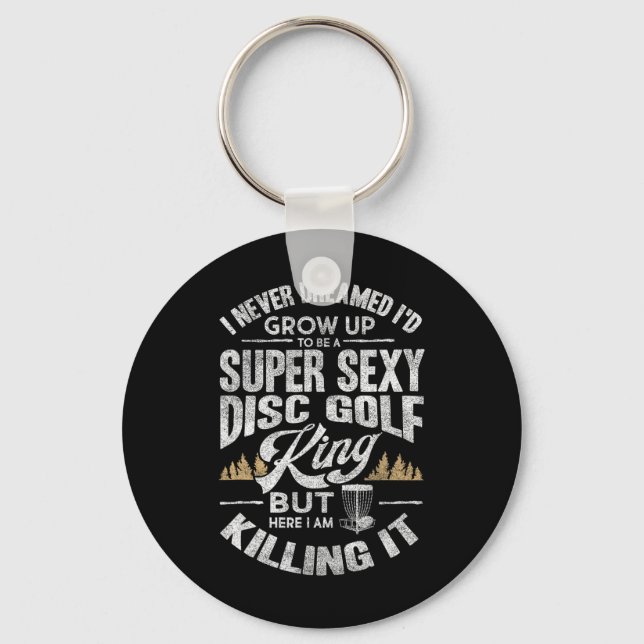 Rolig Discgolfskjorta Män Husnd Fars Dag Disc G Nyckelring (Framsida)