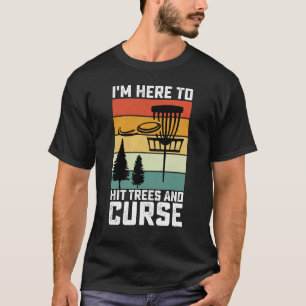 Rolig Discgolfskjorta Träffade Träd och Svär Retro T Shirt