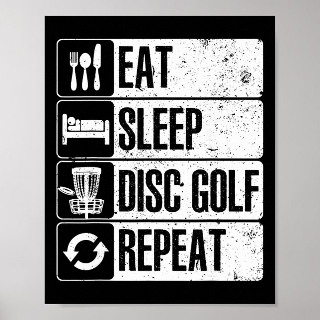 Rolig Discgolfskonst För Män Kvinnor Golfspelare D Poster (Framsidan)